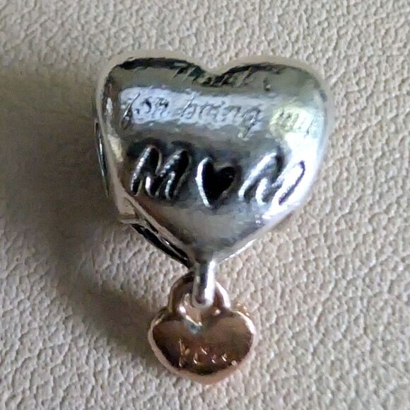 Pandora Silver Sterling charm - Thank you for being my mom - Picture 1 of 3